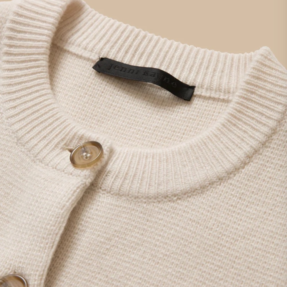 Jenni kayne cooper  ivory Button-Up Cardigan- size L - Picture 4 of 6
